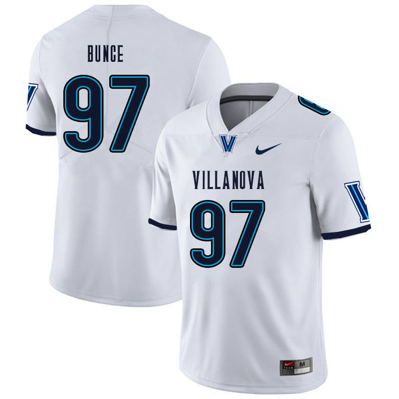 Men #97 Cole Bunce Villanova Wildcats College Football Jerseys Sale-White